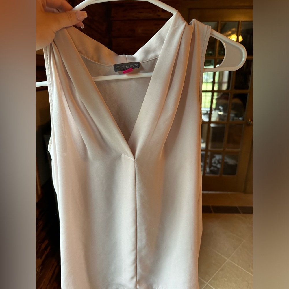 Vince Camino Blouse Sleeveless Pale Pink Petite XS